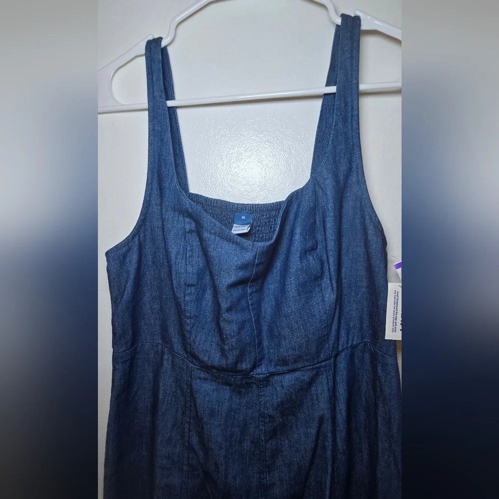 Old Navy Womens Medium Cotton Denim Long Dress - Picture 3 of 7